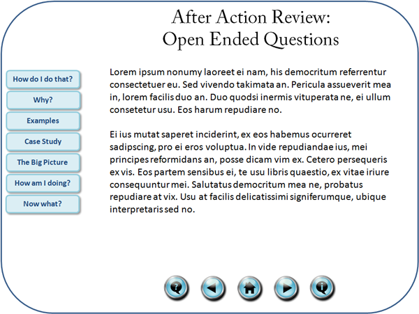 eLearning Interface: example 3
